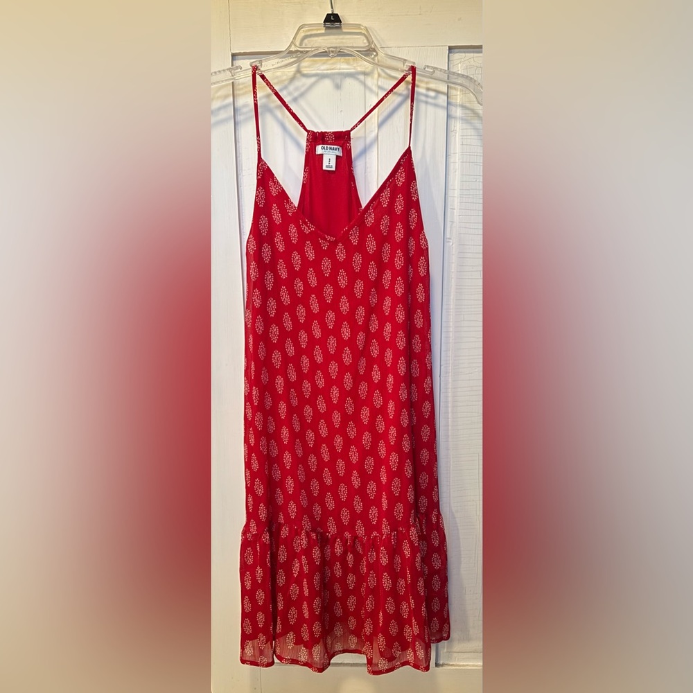 Old Navy Red Patterned Blouse